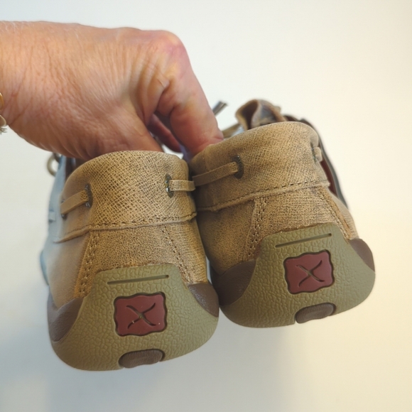 New Twisted X Lace Up Driving Leather Comfort Moccasins Size 10M Dusty Tan - Picture 4 of 9